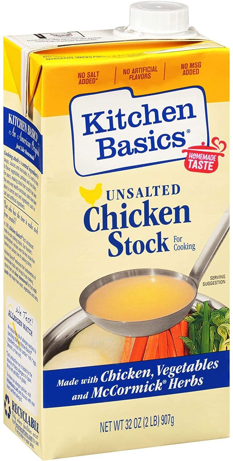 Kitchen Basics Unsalted Chicken Stock - Gluten Free - 32 oz (Pack of 3)